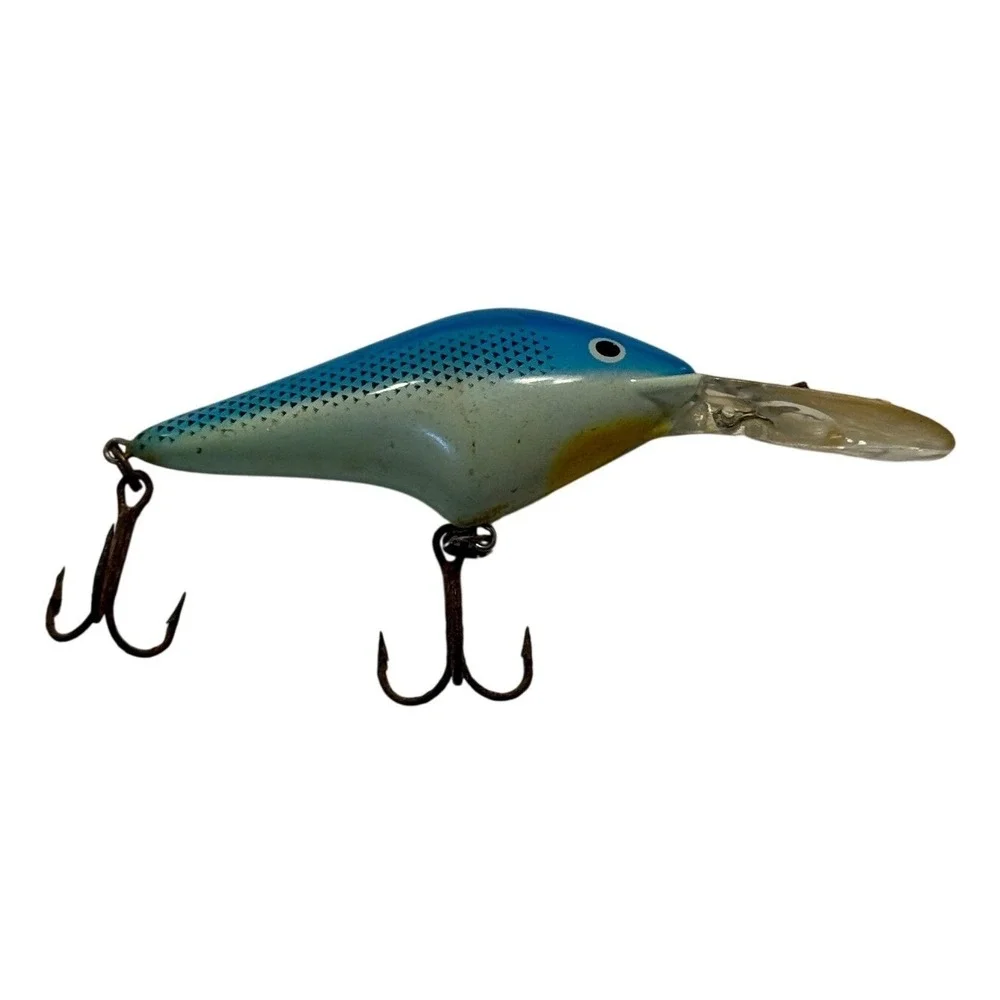 Vintage Blue Scaled Deep Diver Crankbait Fishing‎ Lure 3.75 Inch